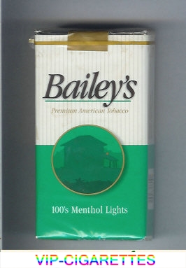 Bailey's 100s Menthol Lights cigarettes