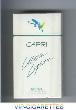 Capri Ultra Lights Menthol 100s cigarettes hard box