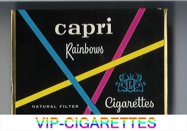 Capri Rainbows cigarettes wide flat hard box