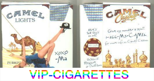Camel Lights Casino Showgirl Issue Mia side slide cigarettes hard box