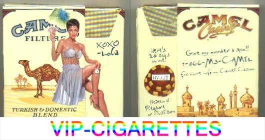 Camel Filters Casino Showgirl Issue Lola side slide cigarettes hard box