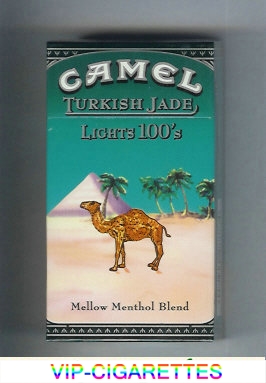 Camel Turkish Jade Mellow Menthol Blend Lights 100s cigarettes hard box