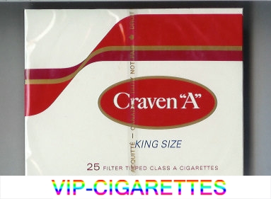 Craven A king size 25 cigarettes