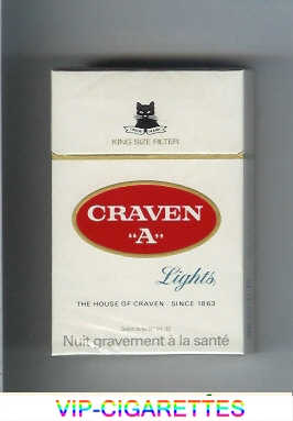 Craven A Lights king size filter cigarettes