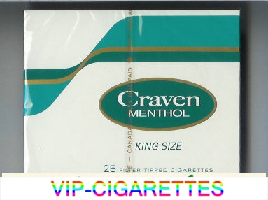 Craven Menthol king size 25 filter tipped cigarettes