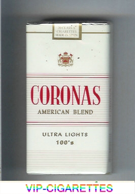 Coronas American Blend 100s Ultra Lights cigarettes