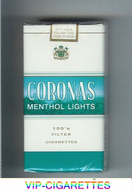 Coronas 100s Menthol Lights filter cigarettes