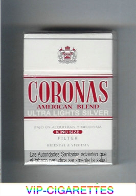 Coronas Ultra Lights Silver cigarettes American Blend