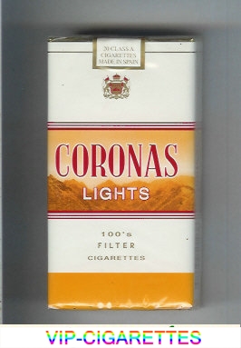 Coronas Lights 100s cigarettes filter