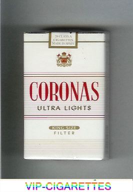 Coronas Ultra Lights king size filter cigarettes