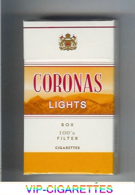 Coronas Lights 100s box filter cigarettes