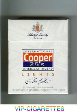 Cooper 25s light International cigarettes Select Quality Tobaccos American Blend Bio-Filter