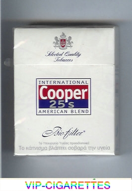 Cooper 25s International cigarettes Select Quality Tobaccos American Blend Bio-Filter