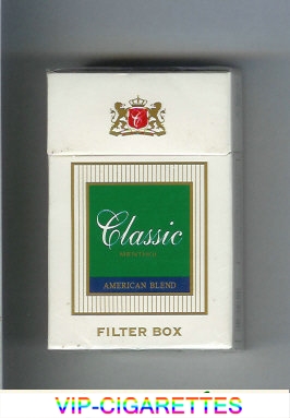 Classic Menthol American Blend cigarettes filter box