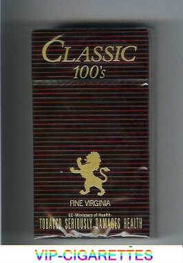 Classic 100s Fine Virginia cigarettes