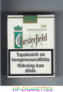 Chesterfield Green Full Flavor Menthol cigarettes American blend 30