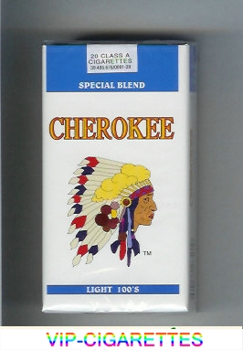 Cherokee Light 100s cigarettes special Blend