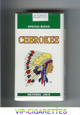 Cherokee Menthol 100s cigarettes Special Blend