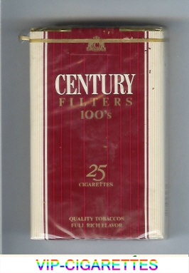 Century 100s cigarettes 25 quality tobaccos