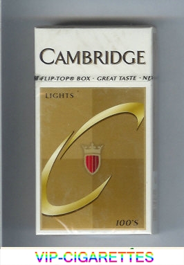 Cambridge Lights 100s cigarettes hard box