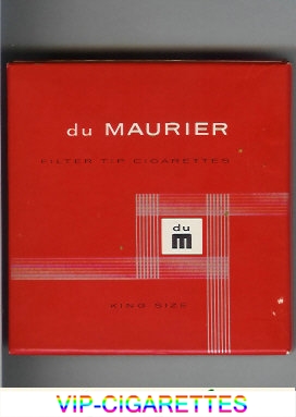 Du Maurier Filter Tip Cigarettes wide flat hard box