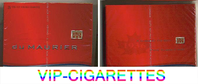 Du Maurier Extra Light 25s wide flat hard box cigarettes