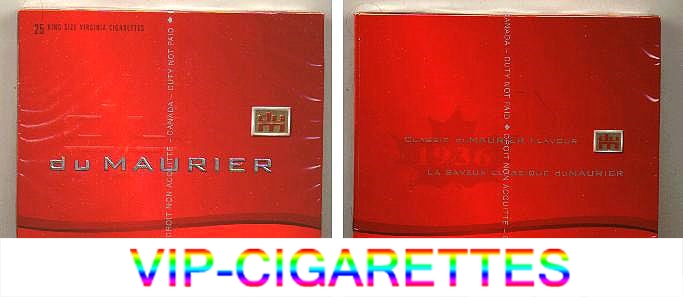 Du Maurier King Size 25s cigarettes wide flat hard box
