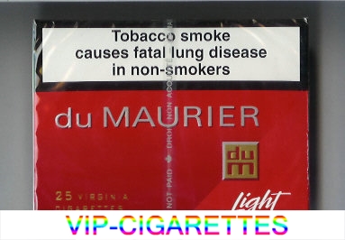 Du Maurier Light 25s cigarettes wide flat hard box