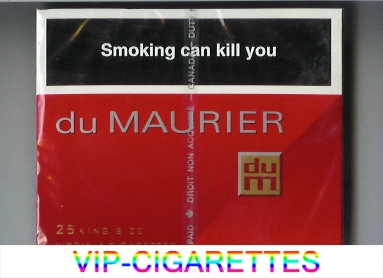 Du Maurier 25s King Size cigarettes wide flat hard box