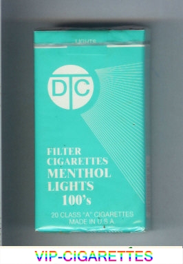 DTC Filter Cigarettes Menthol Lights 100s cigarettes soft box