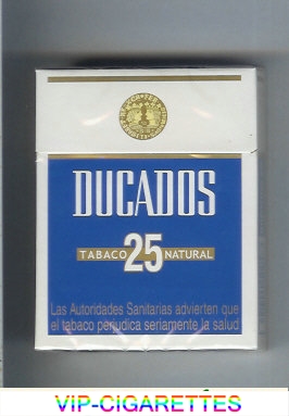 Ducados Tabaco Natural blue and white 25s cigarettes hard box