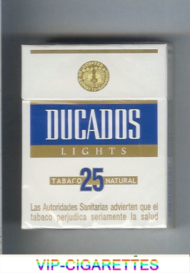 Ducados Lights Tabaco Natural white and blue 25s cigarettes hard box