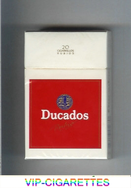 Ducados Rubios white and red cigarettes hard box