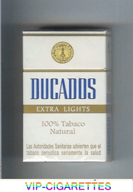 Ducados Extra Lights 100% Tabaco Natural white and gold cigarettes hard box