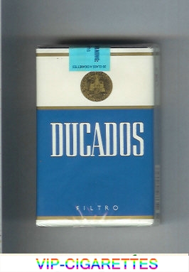 Ducados Filtro blue and white cigarettes soft box