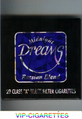 Dreams Midnight Russian Blend Black Filter cigarettes wide flat hard box