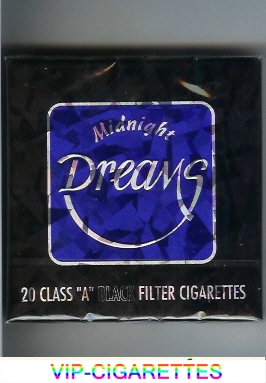 Dreams Midnight Black Filter cigarettes wide flat hard box