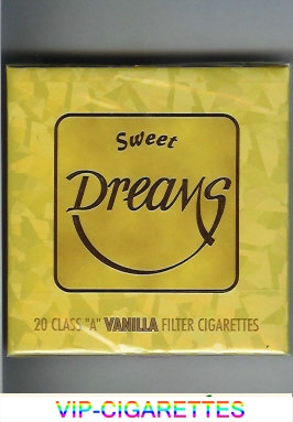 Dreams Sweet Vanilla Filter yellow cigarettes wide flat hard box