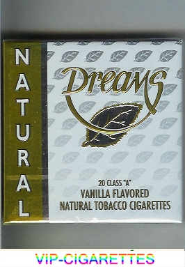 Dreams Natural Vanilla Flavored cigarettes wide flat hard box