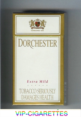 Dorchester Extra Mild white 100s cigarettes hard box