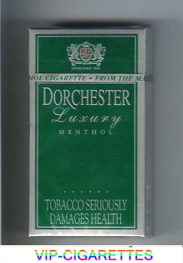 Dorchester Luxury Menthol green 100s cigarettes hard box