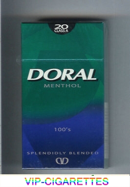 Doral Splendidly Blended Menthol 100s cigarettes hard box