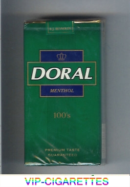 Doral Premium Taste Guaranteed Menthol 100s cigarettes soft box