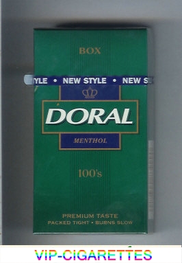 Doral Premium Taste Guaranteed Menthol 100s cigarettes hard box