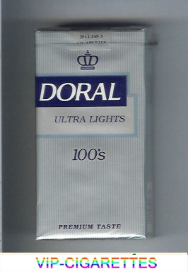 Doral Premium Taste Ultra Lights 100s cigarettes soft box