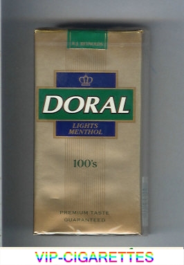 Doral Premium Taste Guaranteed Lights Menthol 100s cigarettes soft box