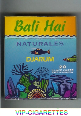 Djarum Bali Hai Naturales 90s cigarettes wide flat hard box