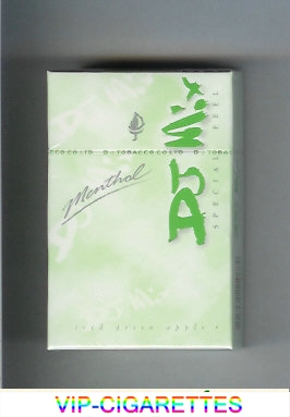 DJ Mix Special Feel Menthol Iced Green Apple Menthol Lights green cigarettes hard box