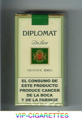 Diplomat De Luxe Menthol 100s cigarettes soft box