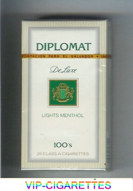 Diplomat De Luxe Lights Menthol 100s cigarettes hard box